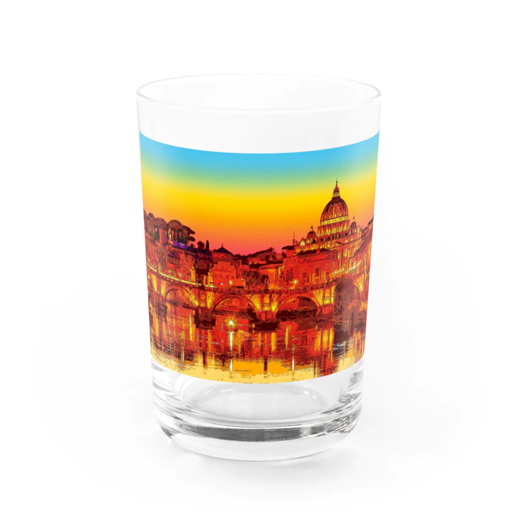 GALLERY misutawoのイタリア ローマの夕暮れ Water Glass :front