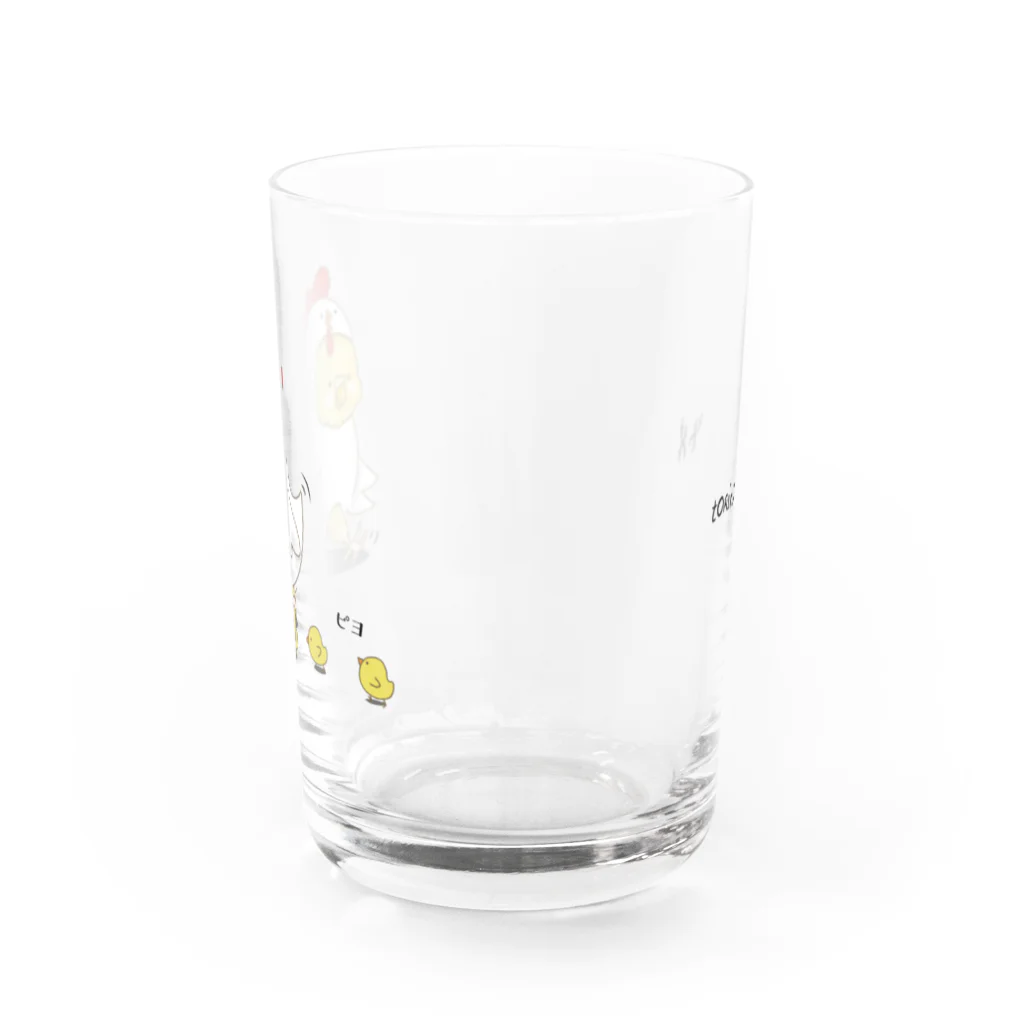 鳥なのにワンちゃん。のtorinanoni にわとりグラス Water Glass :front