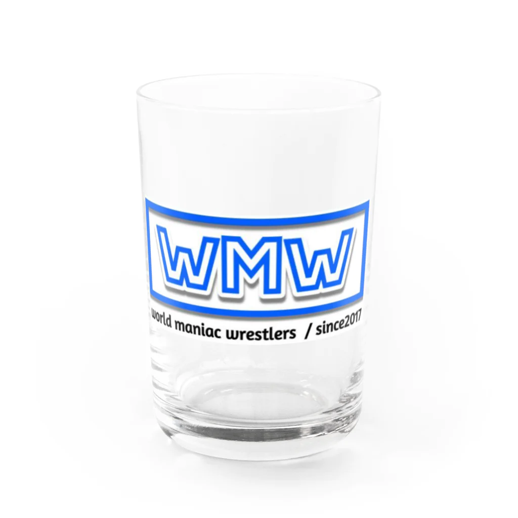 マスクド・ニシオカの新生wMwロゴ Water Glass :front