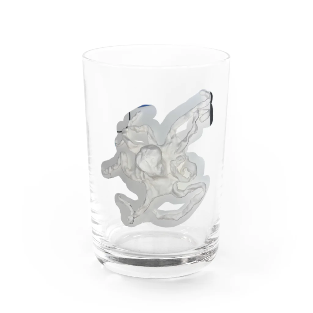 handy mesh pouchの考えごとのお土産_タコのスカルプチャー Water Glass :front