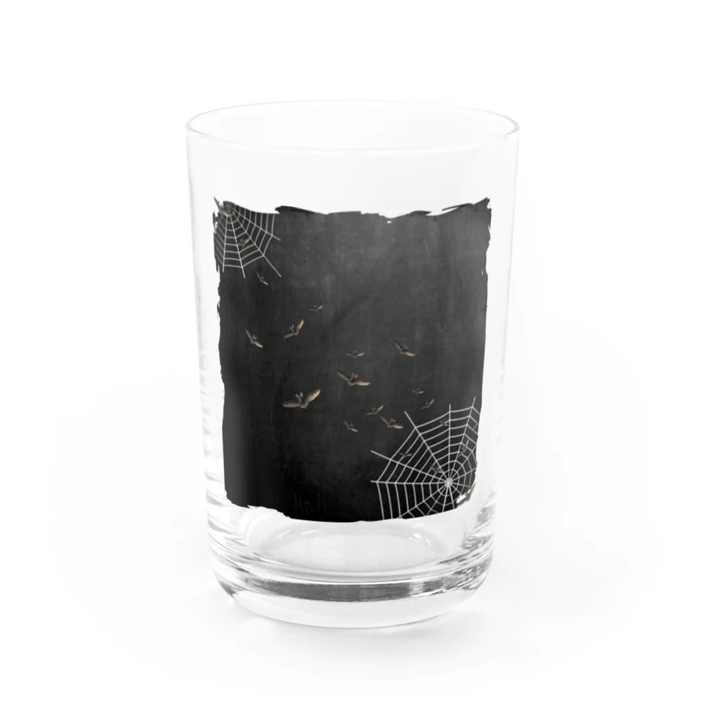 海賊猫 cocoのハロウィン🎃Halloween🦇蝙蝠♱"You know I'm bat"♱Keep Calm and Goth On♱ゴシック ゴスロリ Water Glass :front