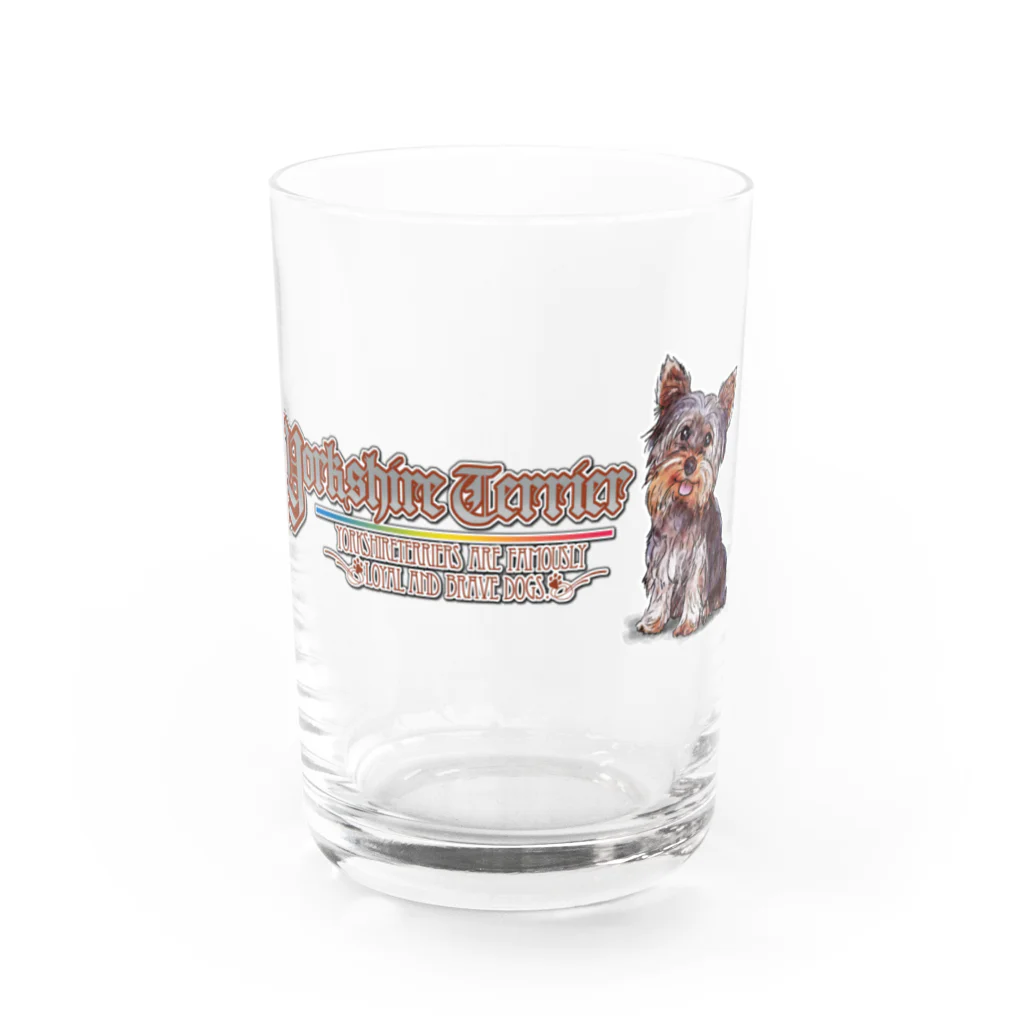 オリジナル工房プリントンのヨークシャーテリア イラストプリント Water Glass :front