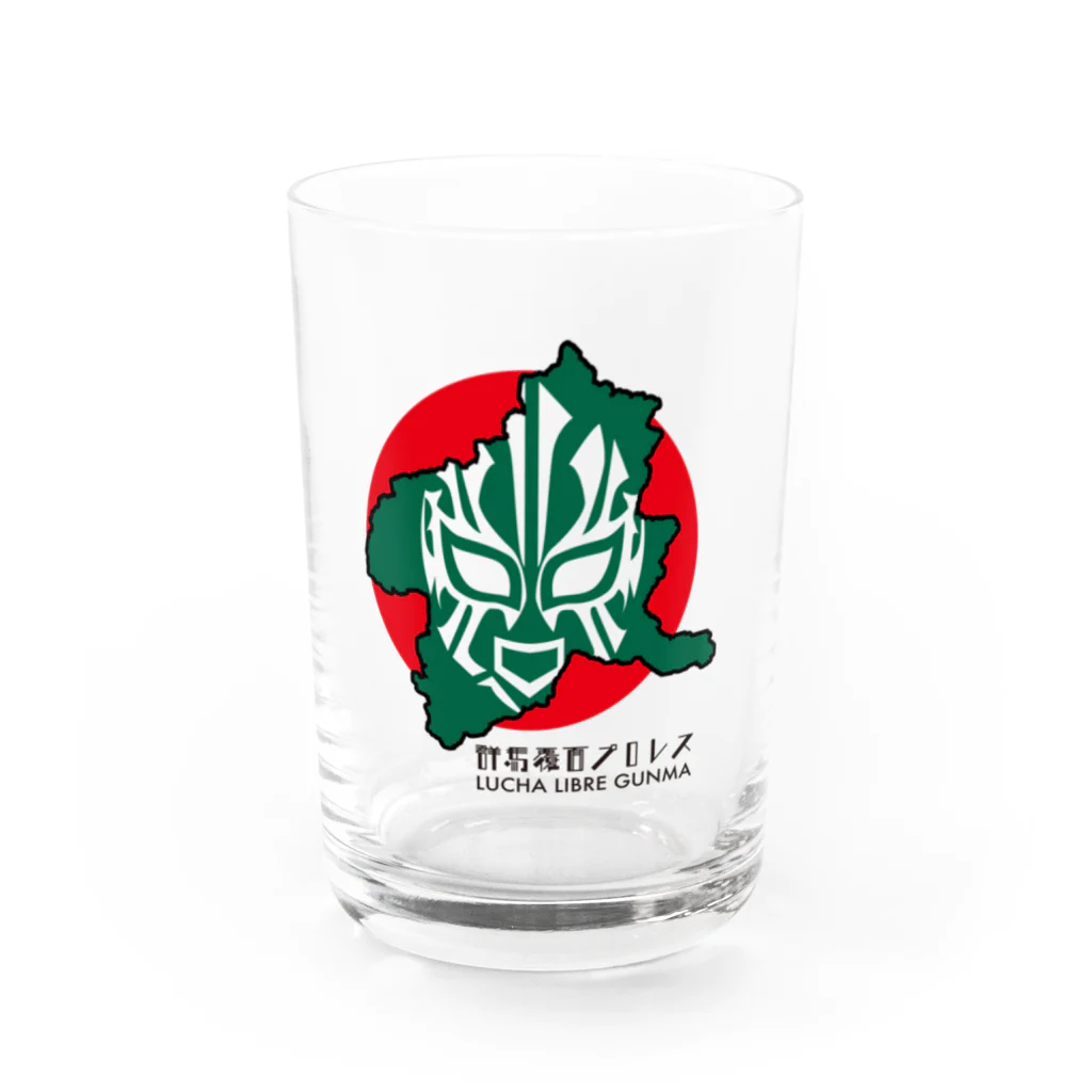 覆面MANIA＆CMLLの群馬覆面プロレス（黒文字） Water Glass :front