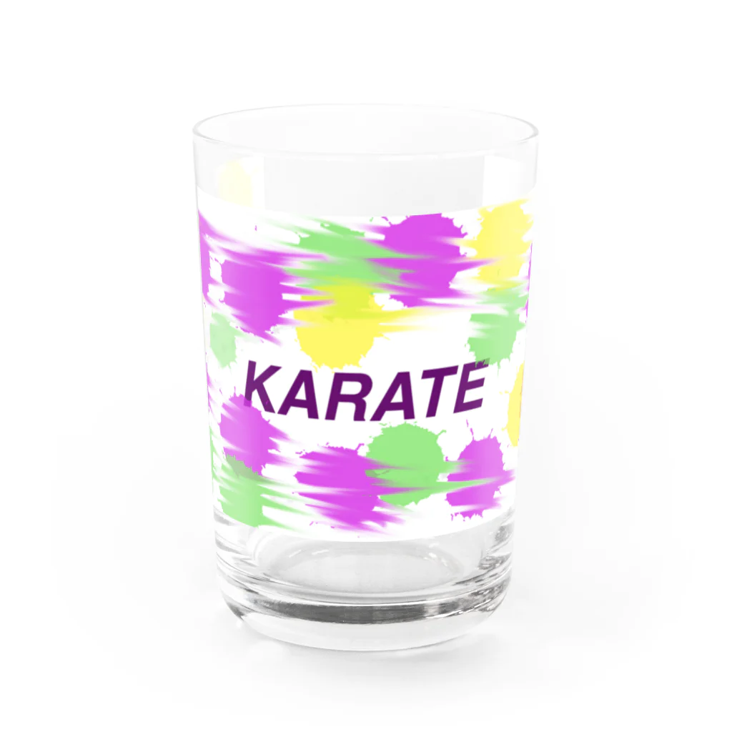 空手好きのチコの空手ドットKARATE Water Glass :front