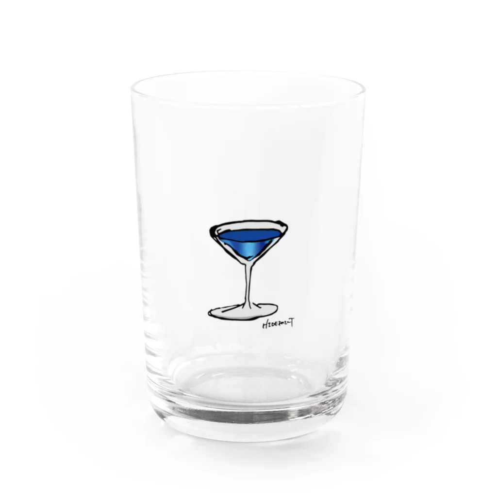 HIDEPAINT　SUZURI店のスカイダイビング Water Glass :front