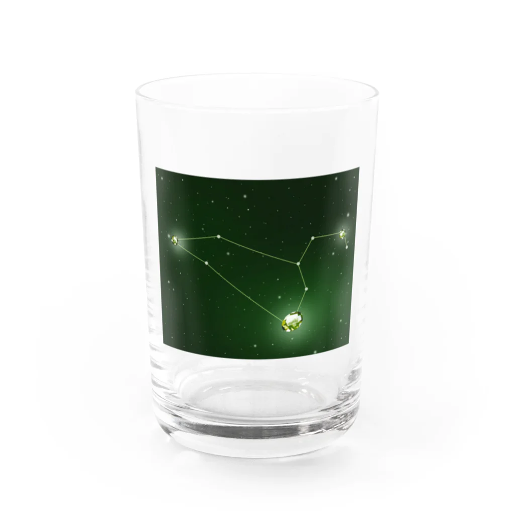 いぬコロの星座と誕生石（しし座×ペリドット） Water Glass :front