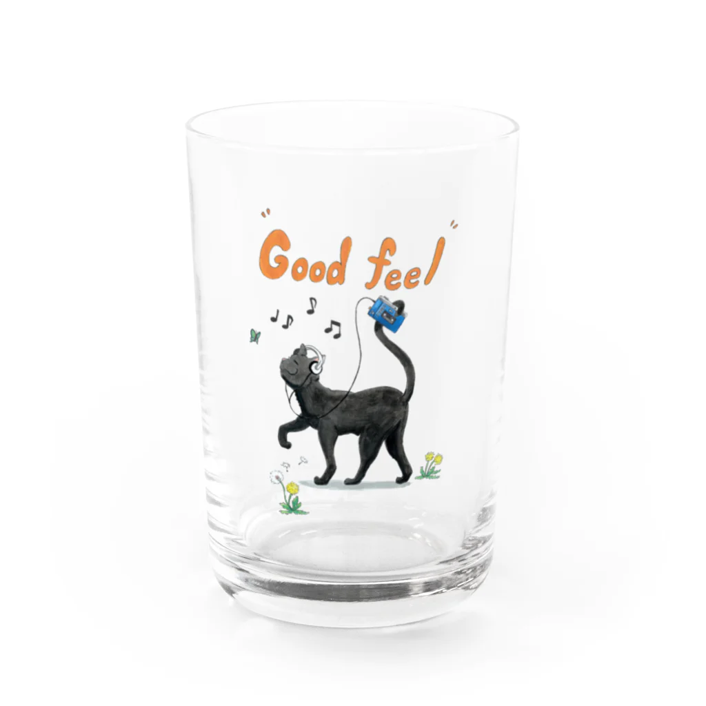 ペットショップボーイズのネコちゃん(黒猫) Water Glass :front