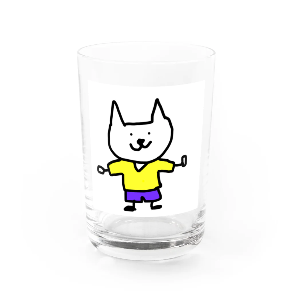 犬好きの服を着てみた犬 Water Glass :front