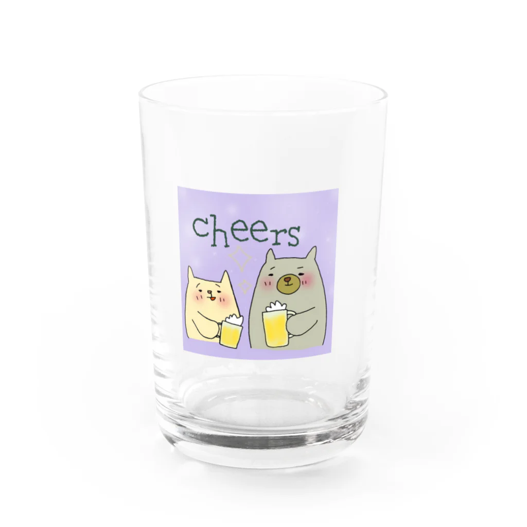 三度の飯よりの猫打ち上げ Water Glass :front