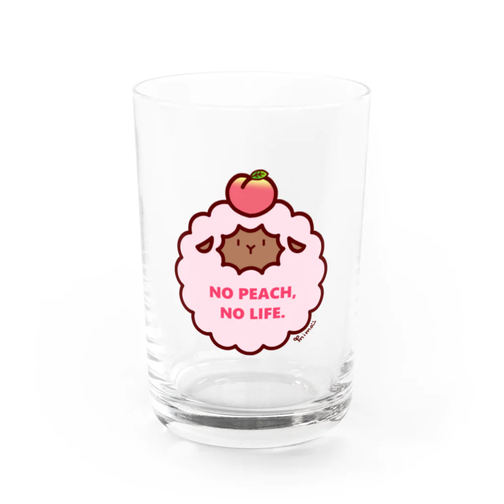 Nari's Farm(ナリズファーム)ひつじと桃のNO PEACH,NO LIFE.★ Water Glass :front