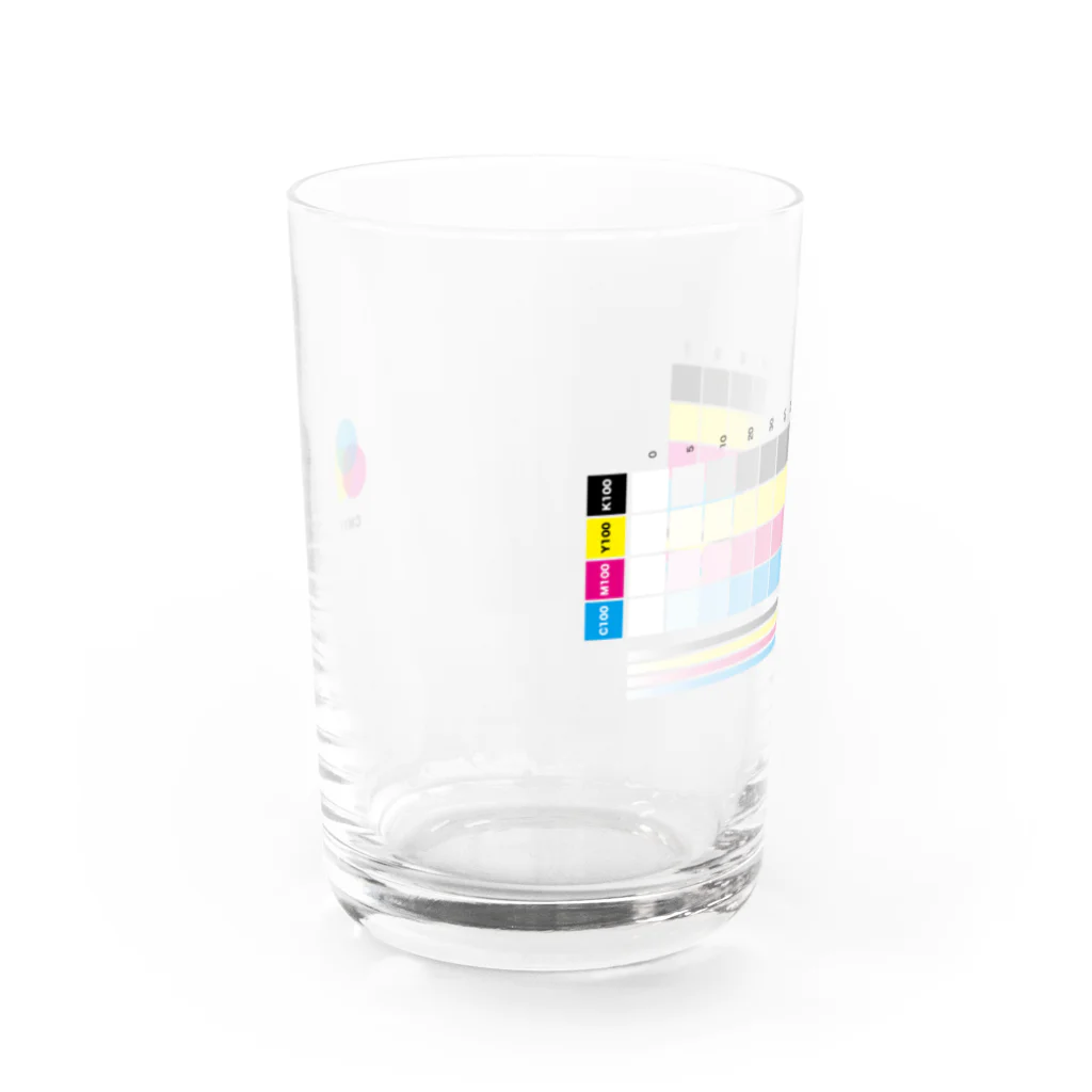 鳥なのにワンちゃん。のCMYK 色の三原色 Water Glass :front