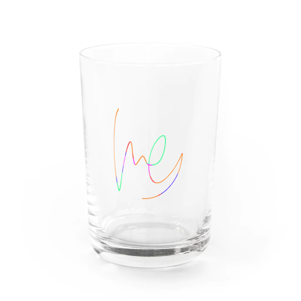 ○△□(まるさんかくしかく)のらくがきポップ Water Glass :front