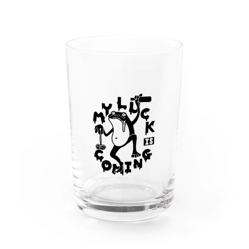 MY LUCK IS COMING.の酔いどれラックくん Water Glass :front