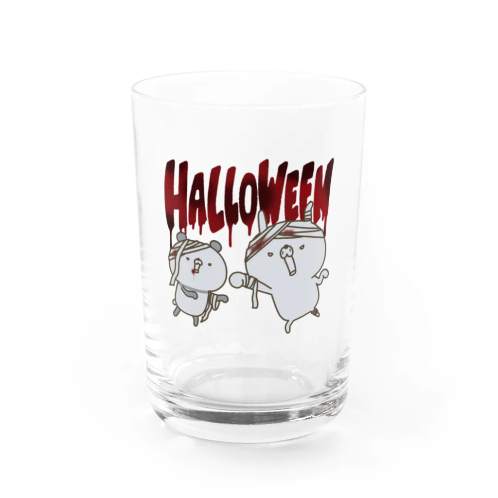 ユウィズのうさぎとパンダのハロウィン Water Glass :front