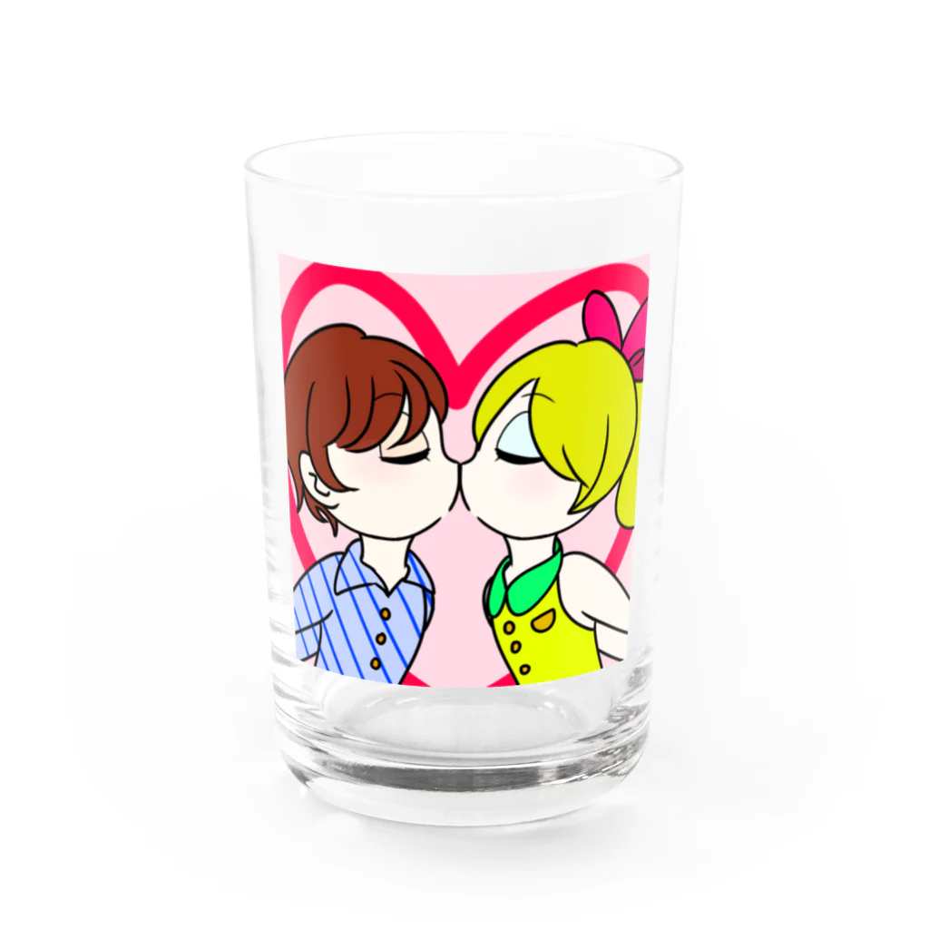 れもん@Suzuri垢🍋のハピネスハート Water Glass :front