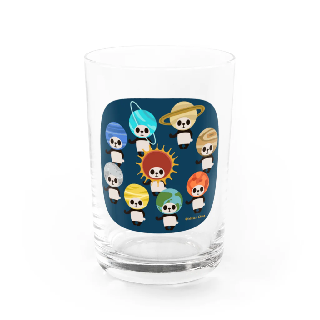 キッチュのカブリモノ太陽系パンダ Water Glass :front