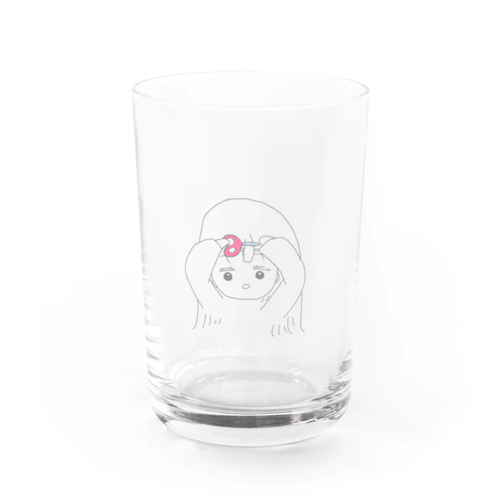 After の髪を切るおんなのこ Water Glass :front