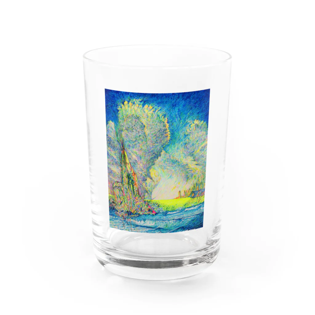 YOSHI-HEY ARTの雲と波 Water Glass :front