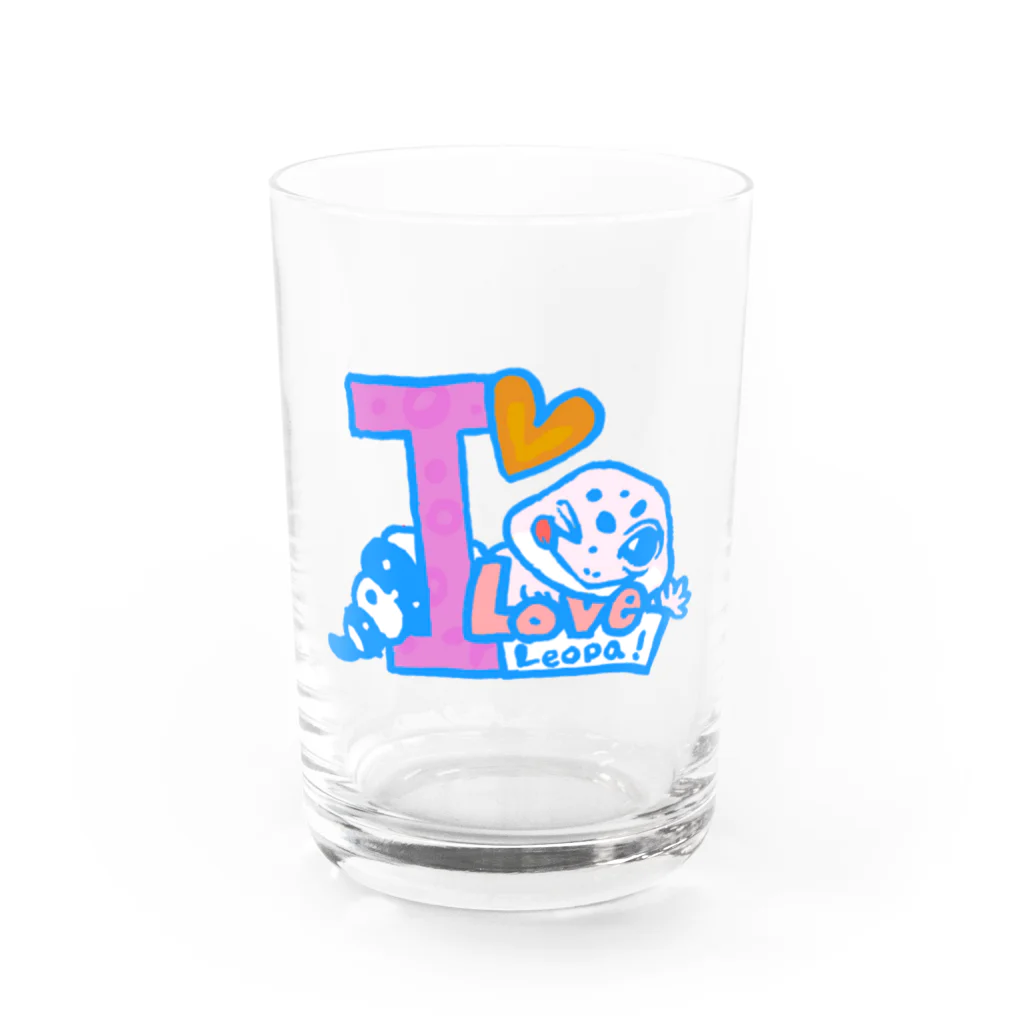 ajitaのアイラブ・レオパ Water Glass :front