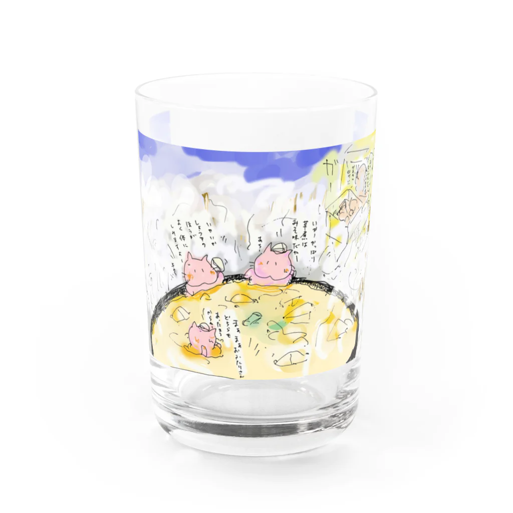 にゃじ川ぬっこの芋煮ぬこ Water Glass :front