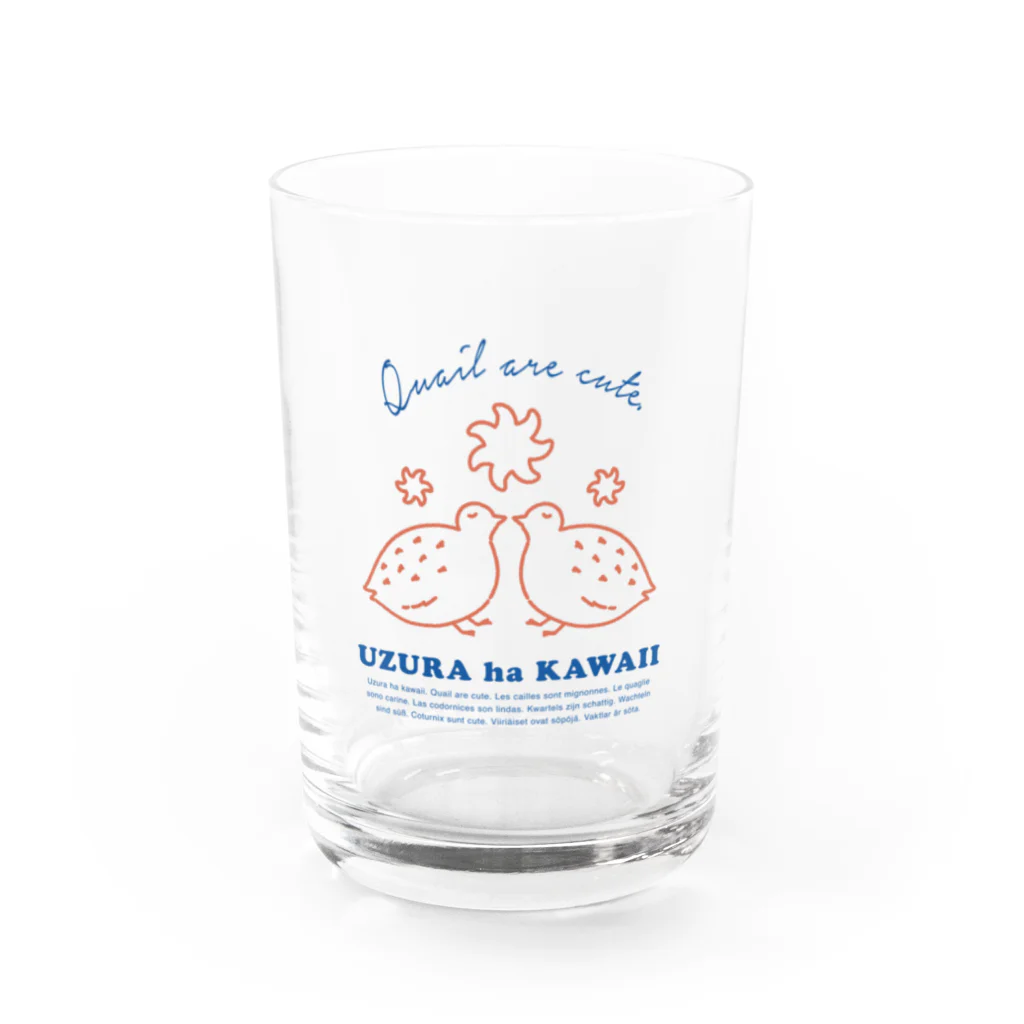 meroruのうずらは可愛い Water Glass :front