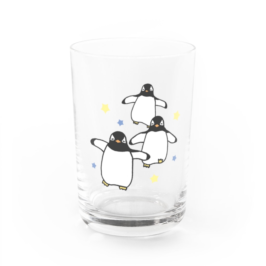 ゆずぽんずのジェンツーペンギンの襲来 Water Glass :front
