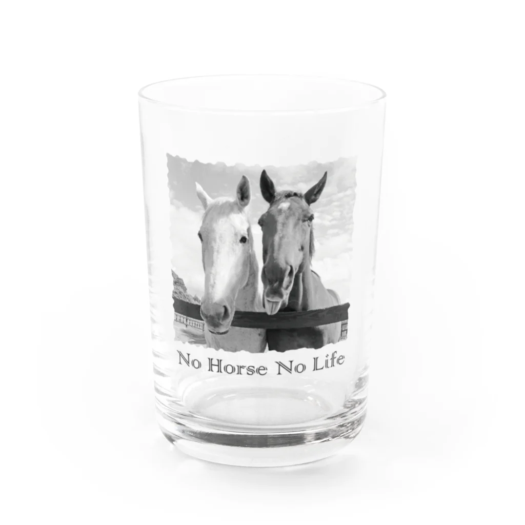 SHOP HAPPY HORSES（馬グッズ）のスピプー（モノクロ） Water Glass :front