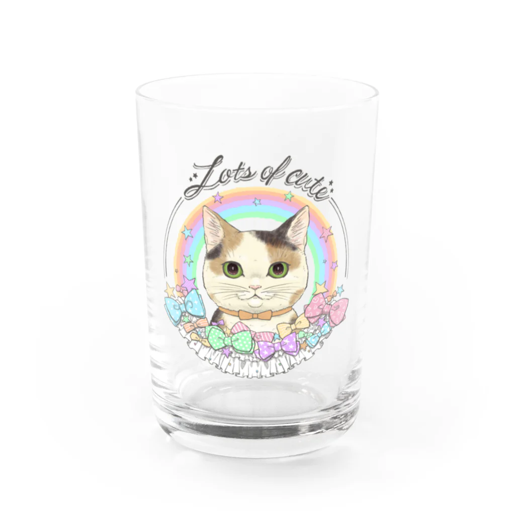 kima-maniのLots of cute 〜フリルとリボンと三毛猫と〜 Water Glass :front