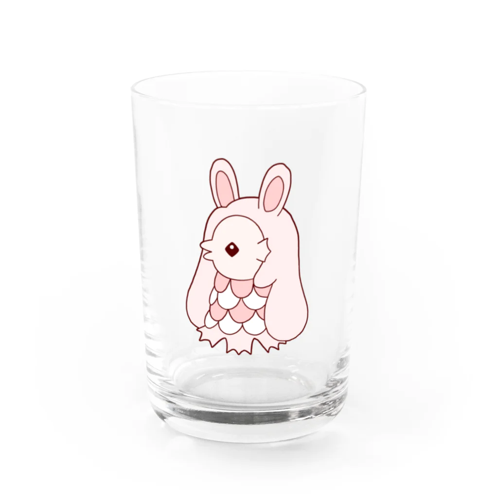 かわいいもののおみせ　いそぎんちゃくのうさ耳アマビエ Water Glass :front