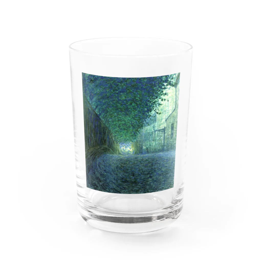 世界の絵画アートグッズのウジェーヌ・ヤンソン《黄昏の中で》 Water Glass :front