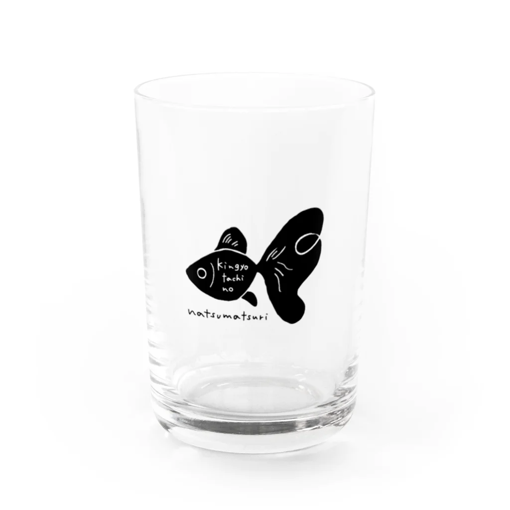 金魚たちの夏祭り👘🎋🎇のKURO-KINGYO Water Glass :front