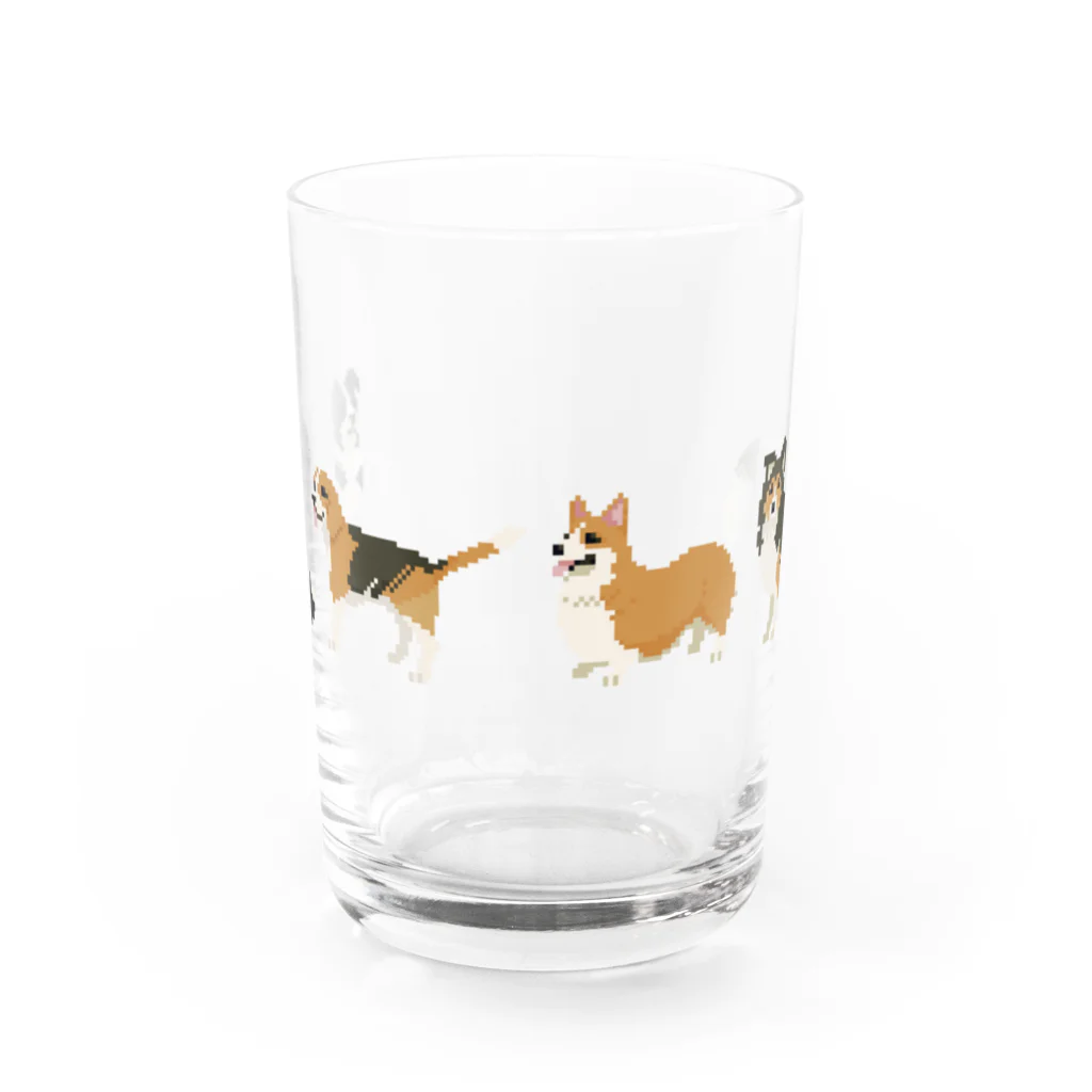 ガラムマサラのドット絵中型犬 Water Glass :front