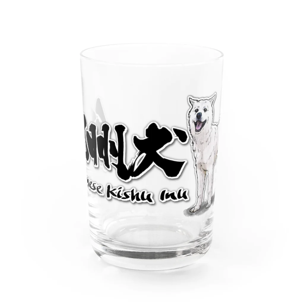 オリジナル工房プリントンの紀州犬 イラストプリント Water Glass :front