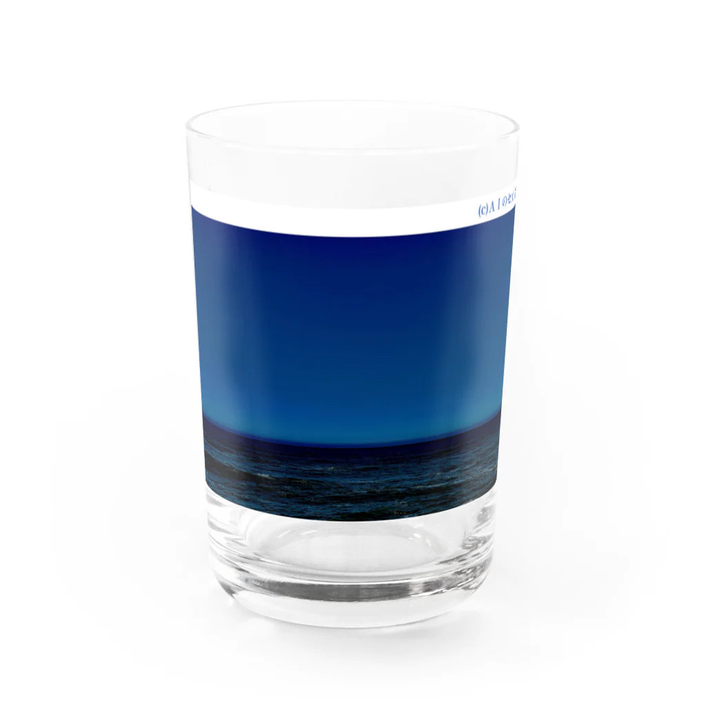 AIのセカイの夕ぐれの海-ワタシのケシキ- Water Glass :front