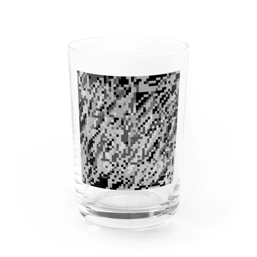 dinosaur07のドット迷彩グレー Water Glass :front