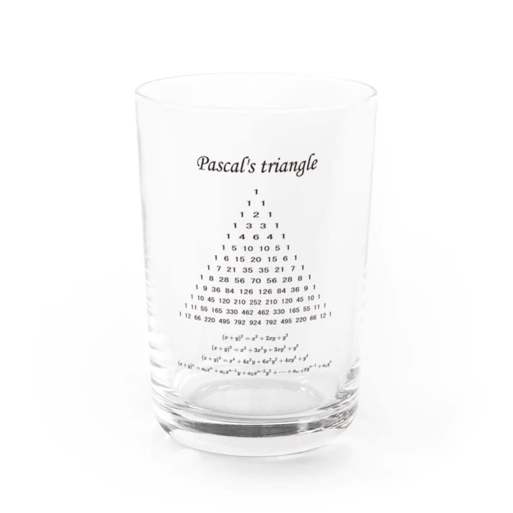 Mathematicsのパスカルの三角形 Water Glass :front