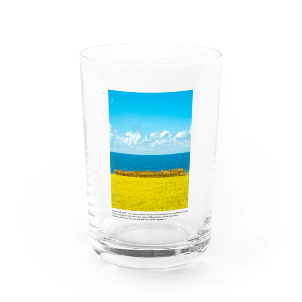 UKAWA LOVERSの青い海と黄金の棚田 Water Glass :front