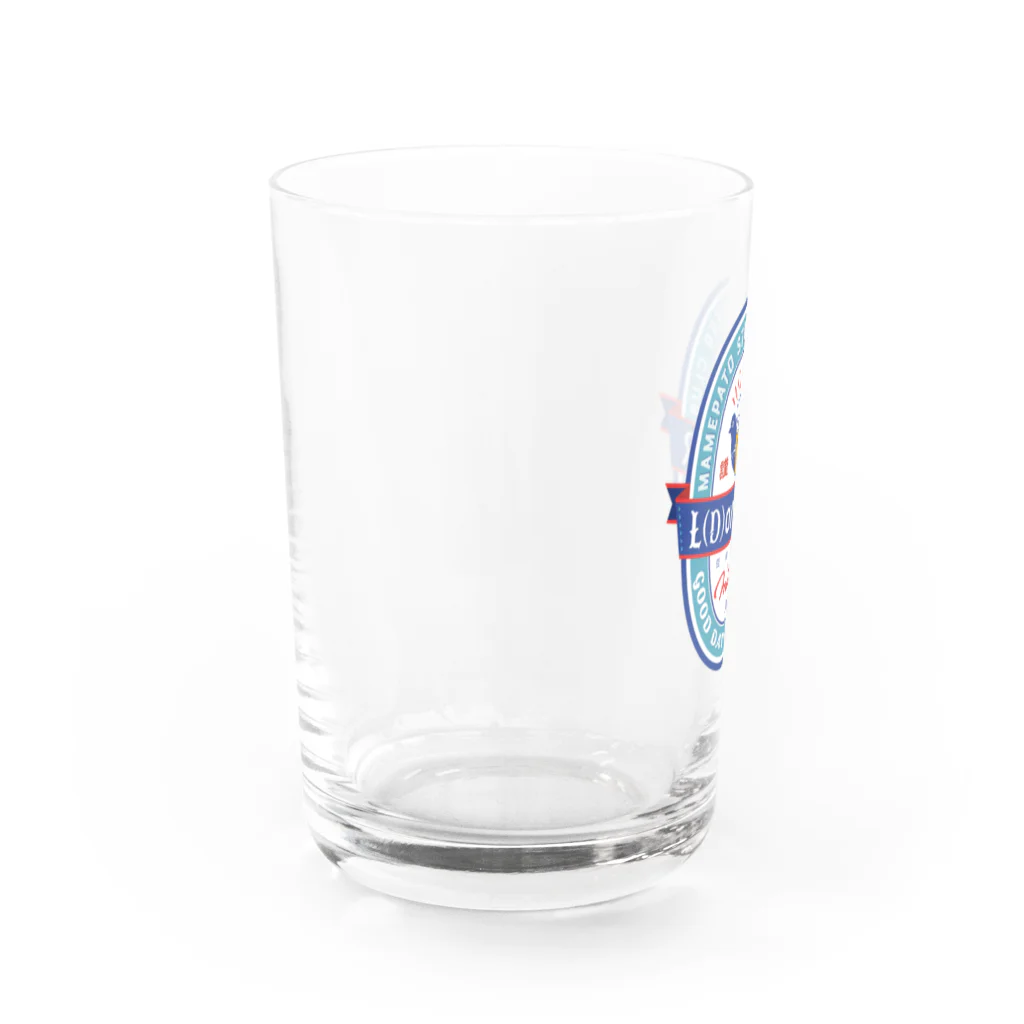 豆鳩雑貨店の豆鳩ビアグラス（青） Water Glass :front