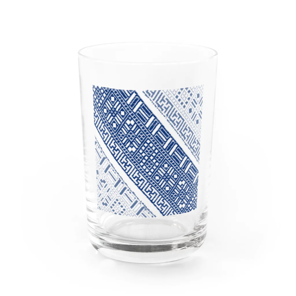 ヒシコギントのcogin+T No.011 手刺しこぎん刺し Water Glass :front