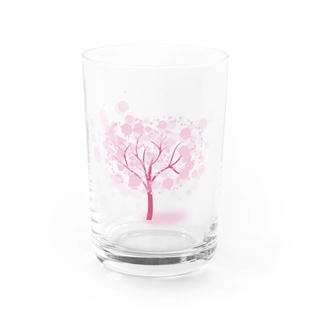 VIETSTAR★１０８のレトログラス　ピンクの木 Water Glass :front