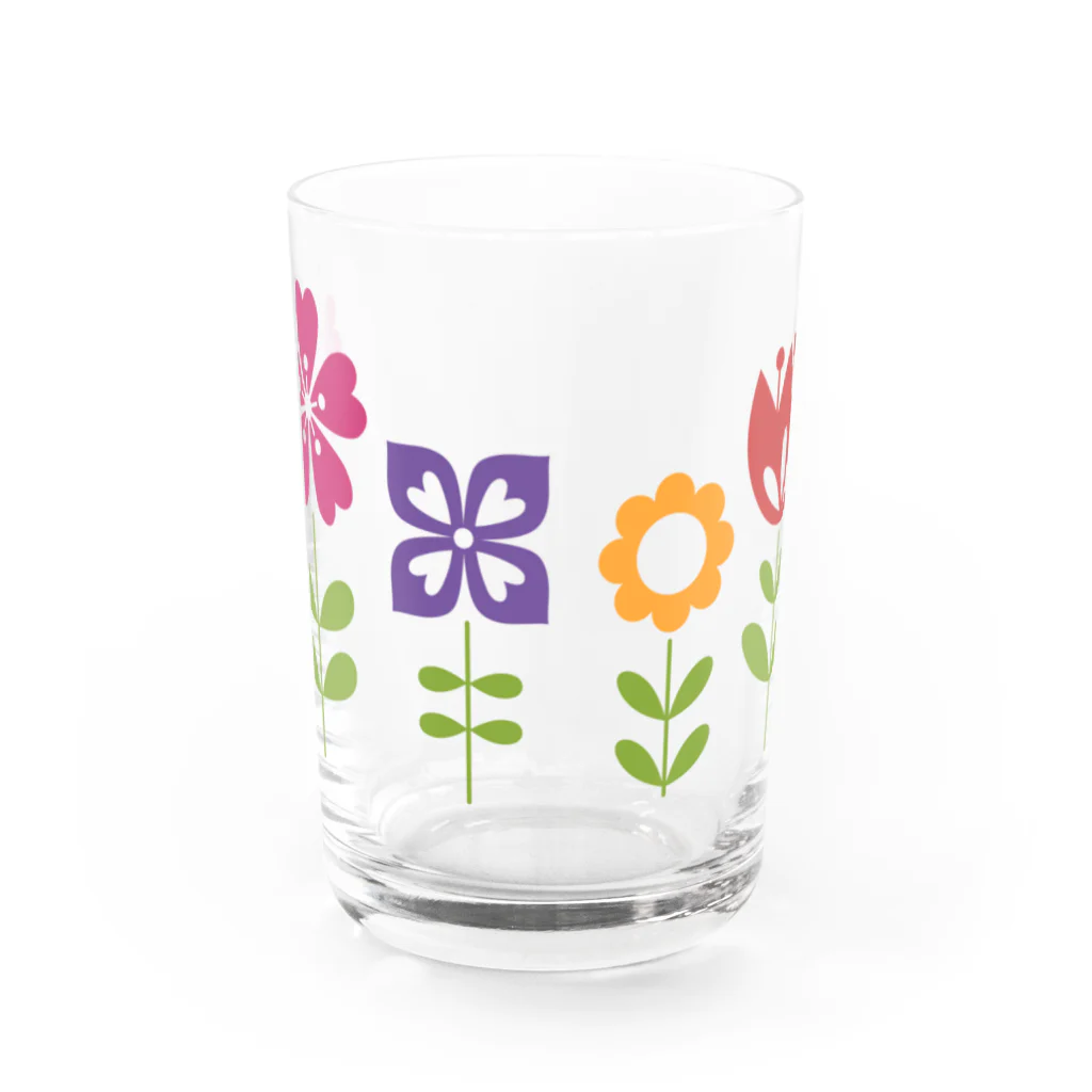 VIETSTAR★１０８のレトログラス　4種の花 Water Glass :front