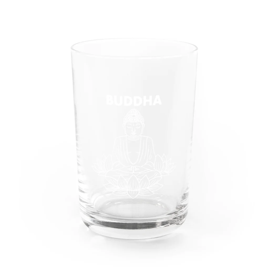 DRIPPEDのBUDDHA-仏像- 白ロゴ Water Glass :front