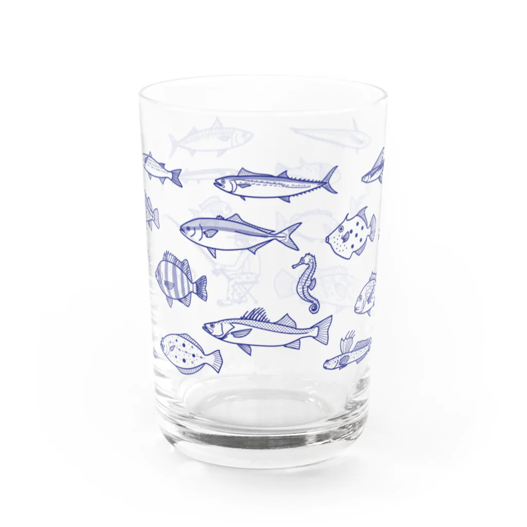 Umikko8823のお魚　青LINE Water Glass :front