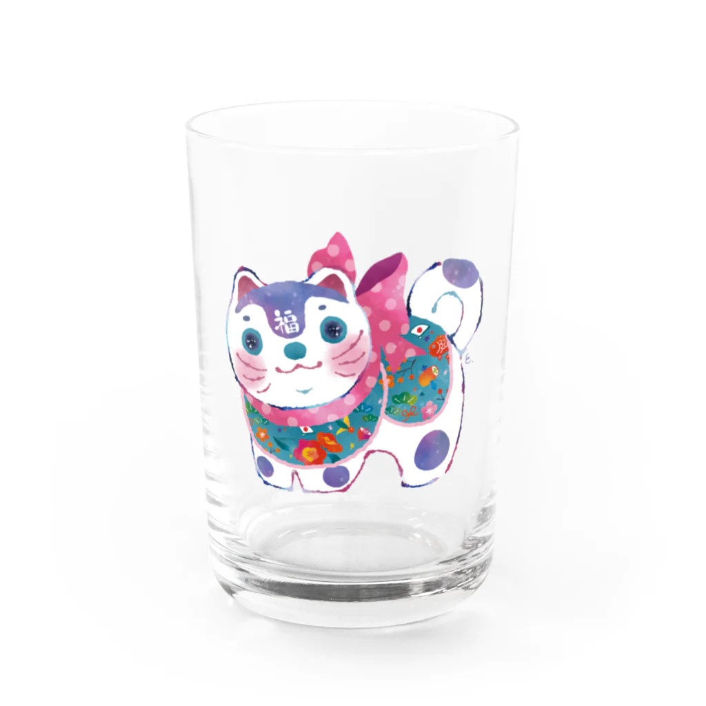 ミウラエツコのうるうるこまいぬ Water Glass :front