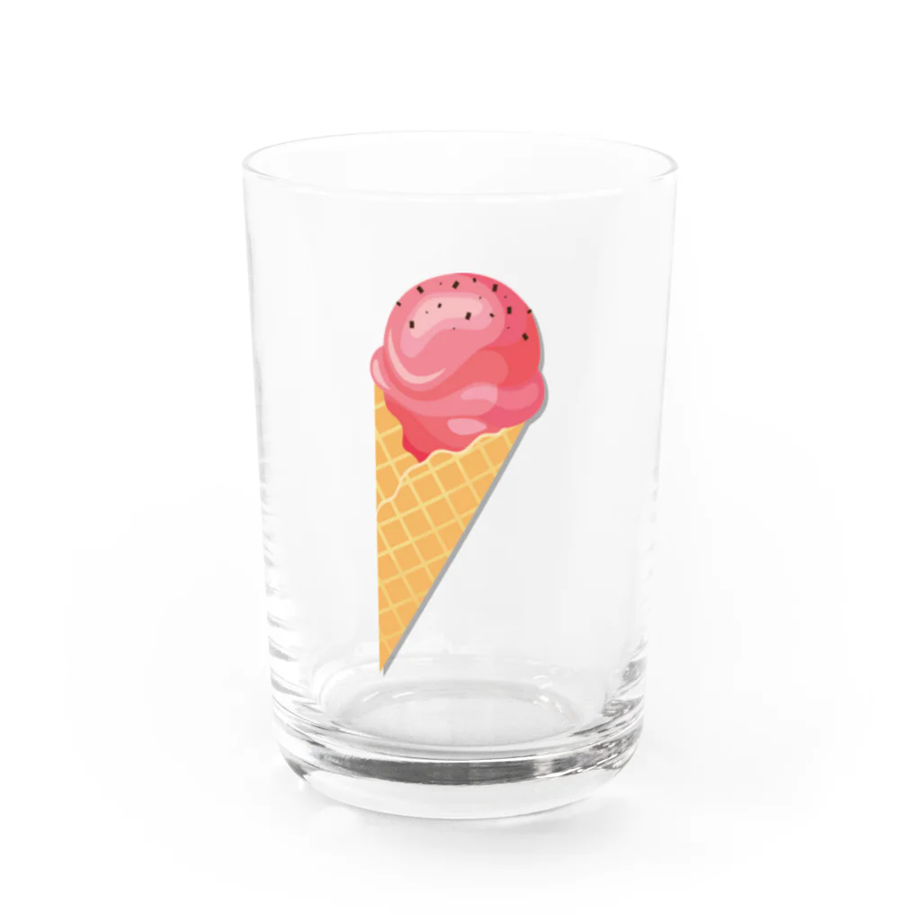 VIETSTAR★１０８のレトログラス　ストロベリーアイスクリーム Water Glass :front