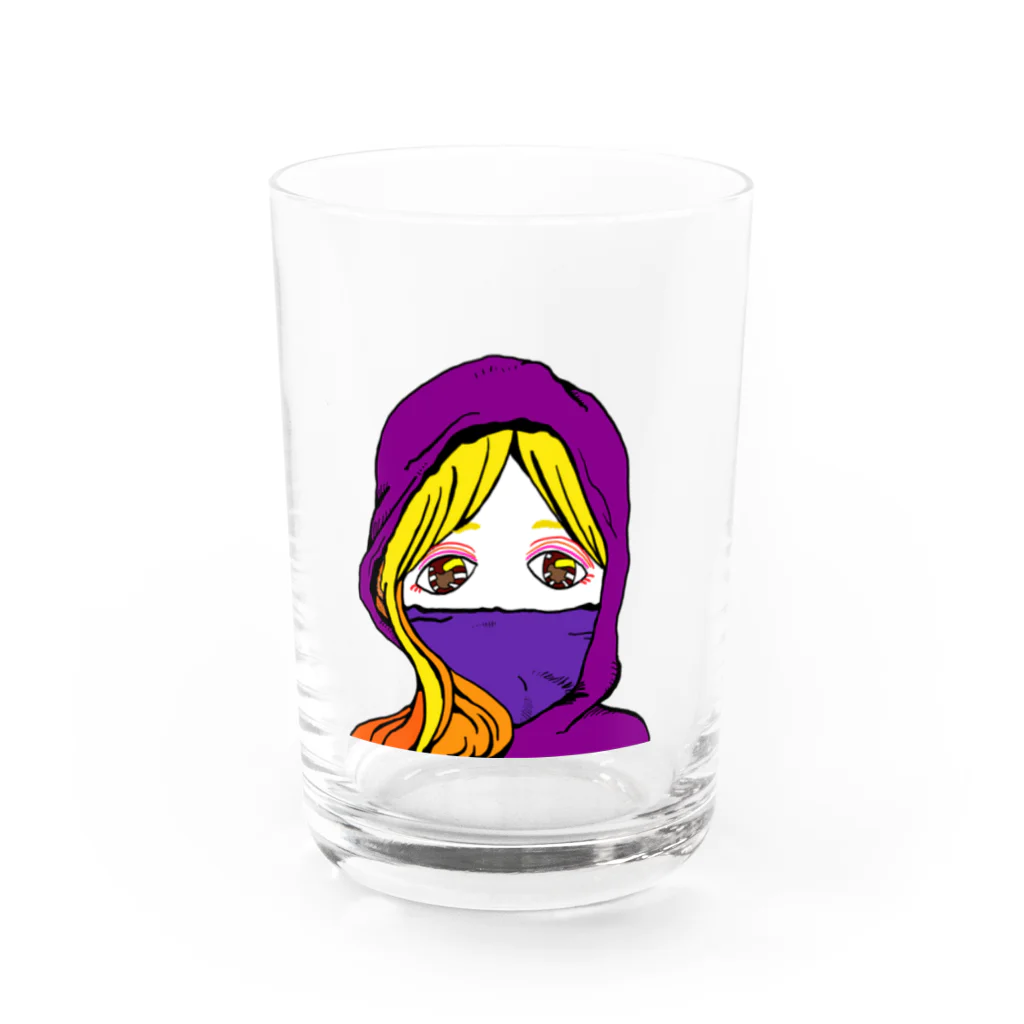 magarimichiのマジックマスクさん Water Glass :front