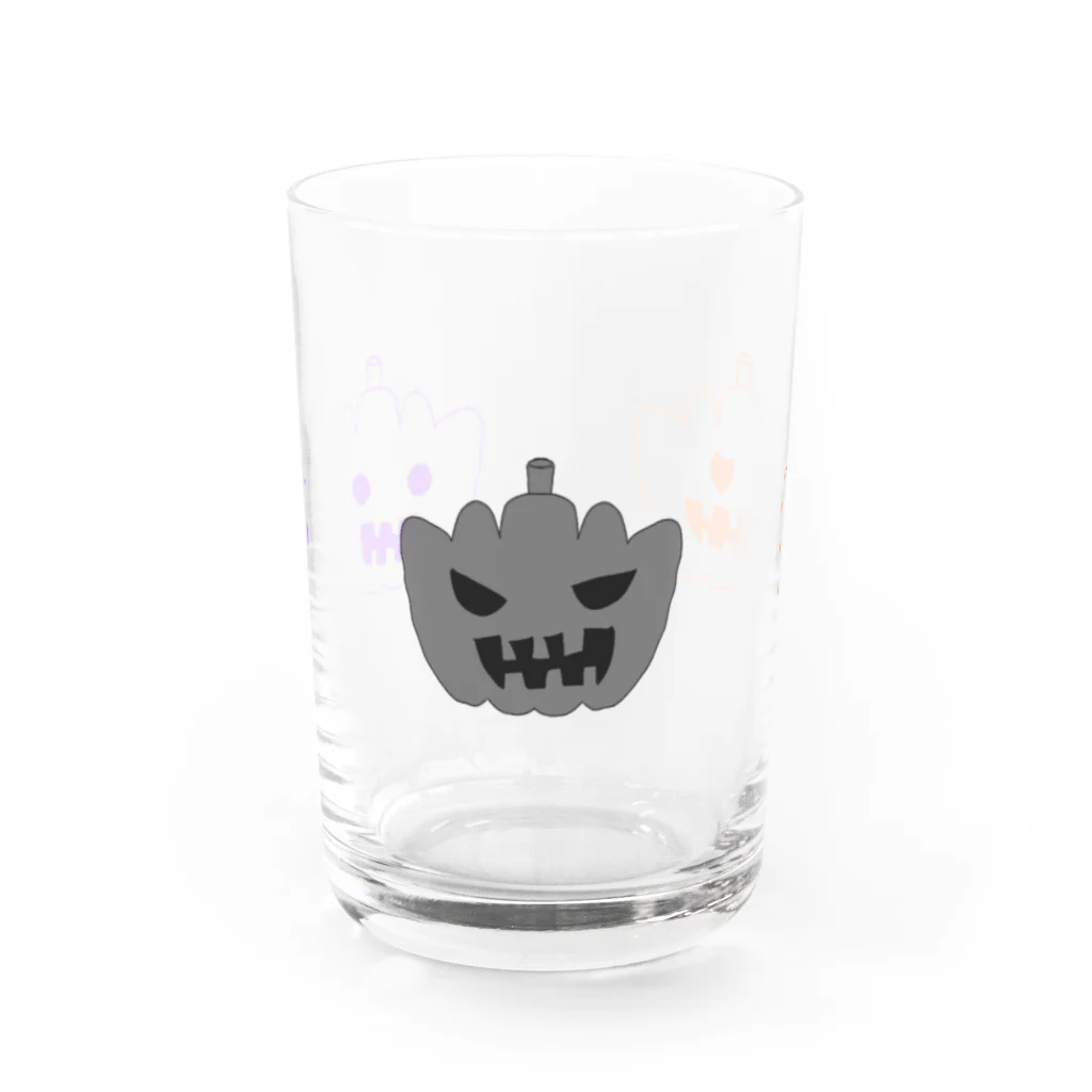 Ama_chanの愉快なカボチャ三兄弟 Water Glass :front