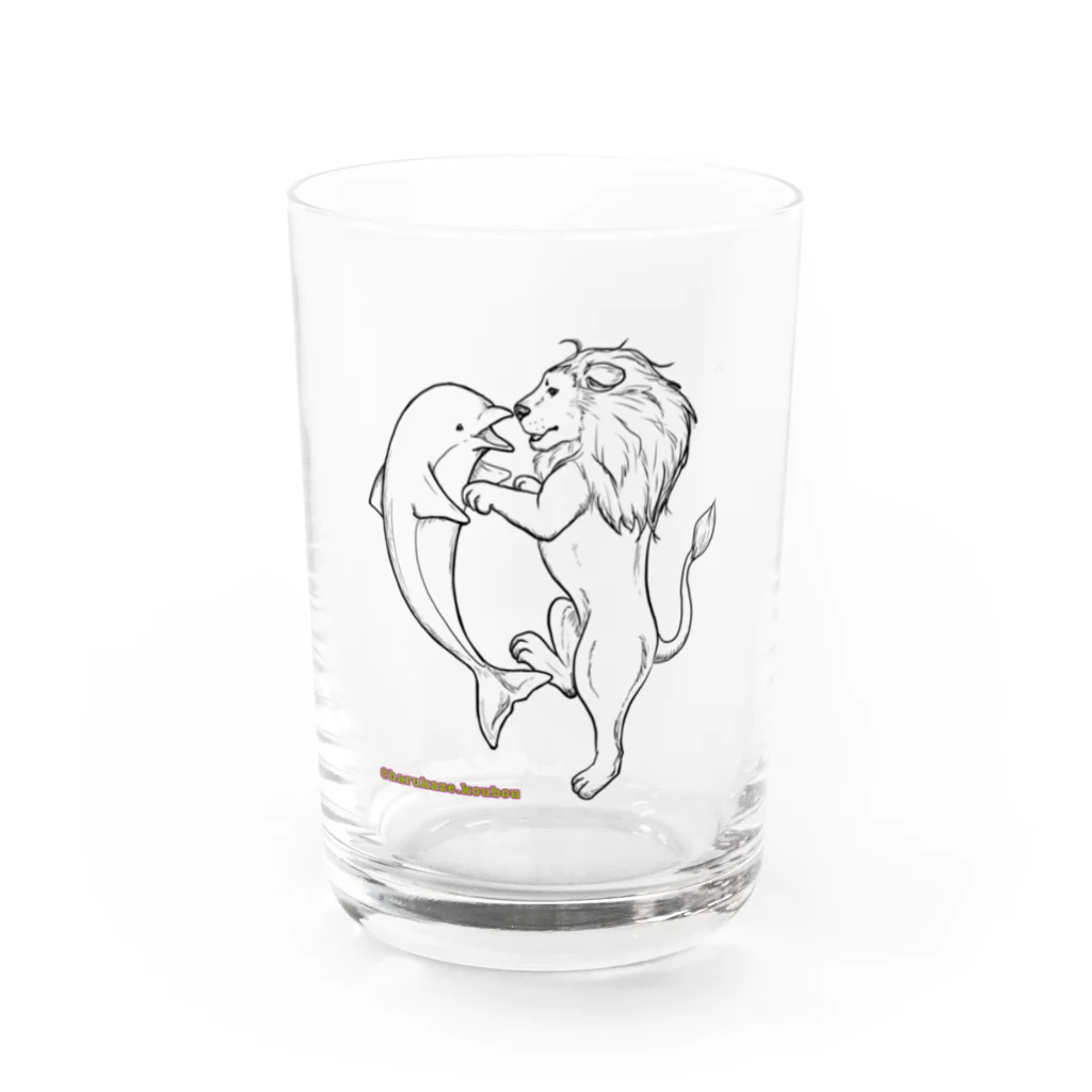 春風工房のイルカとライオン Water Glass :front