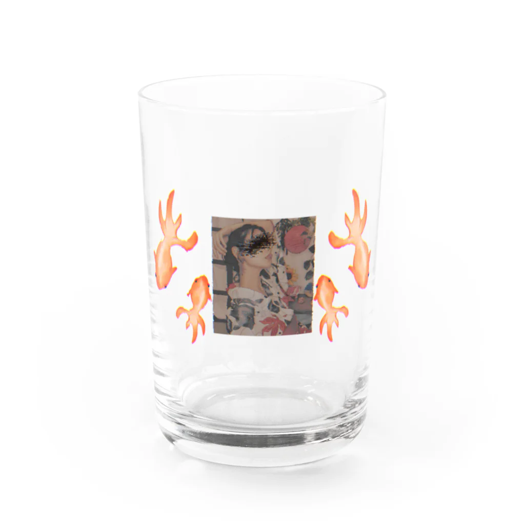 ゆこmamyファミリー工房の金魚ちゃん Water Glass :front