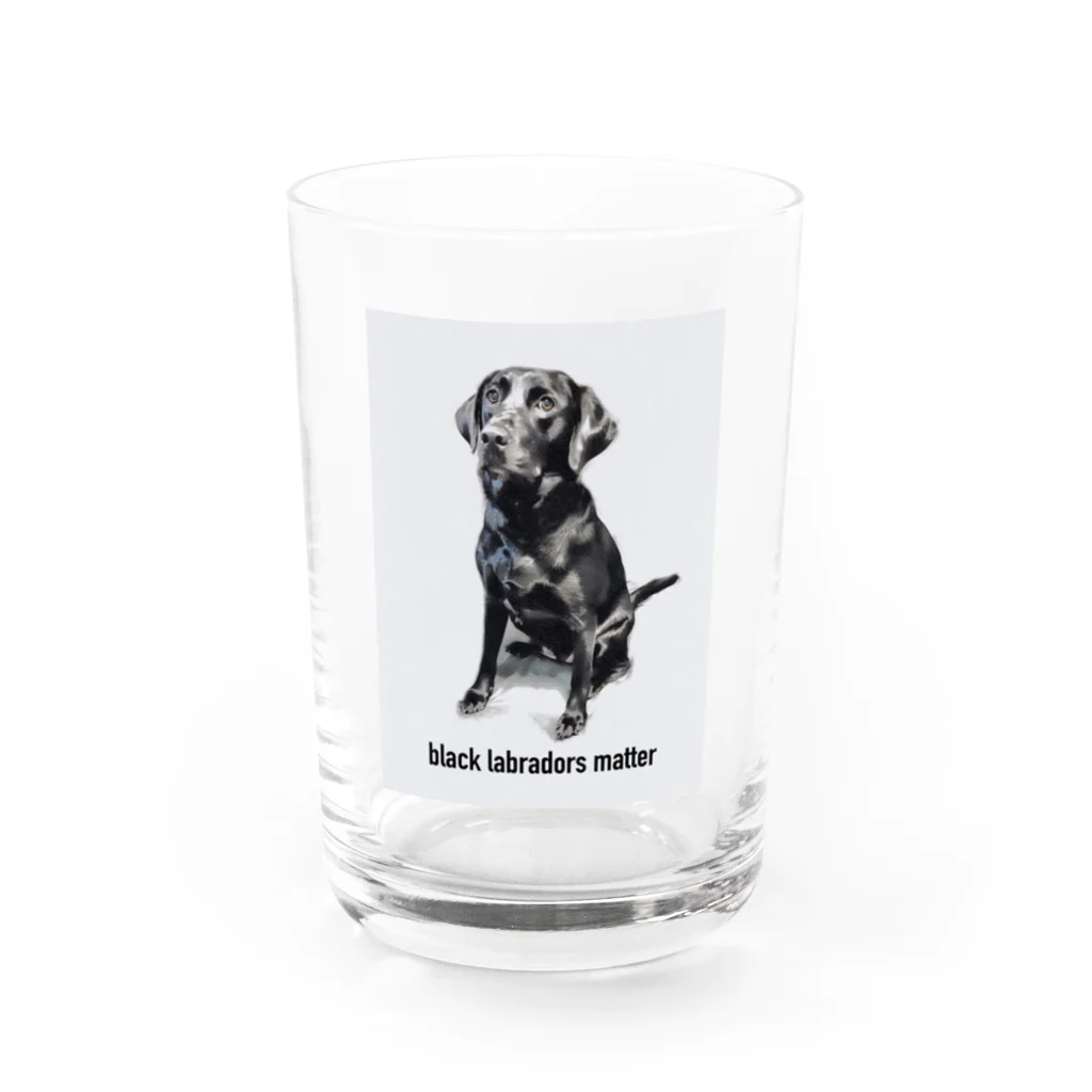 Black Labradors MatterのBlack Labradors Matter Water Glass :front